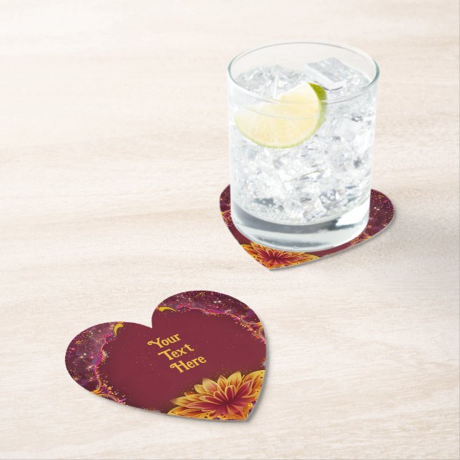 "Eternal Blossoms: A Celebration of Love" Wedding  Paper Coaster (Insitu)