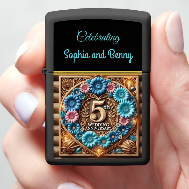 Eternal Bond: 5th Anniversary Tribute Zippo Lighter (In Hand)