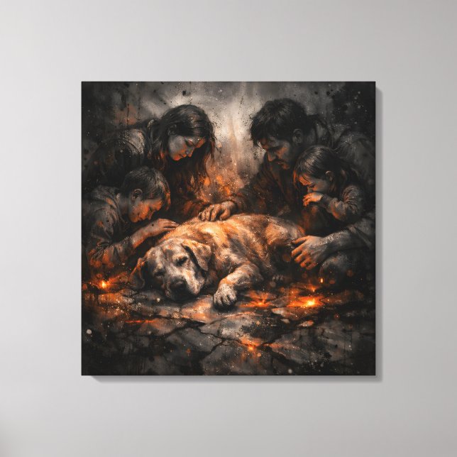 Eternal Bond: A Final Farewell Pet Memorial Canvas Print (Front)