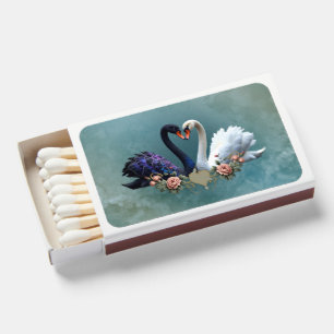 Eternal Bond, Black and White Swans in Love. Matchboxes