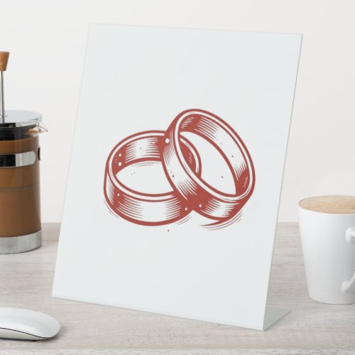 Eternal Bond Wedding Rings Sign - Red & Gold Recep