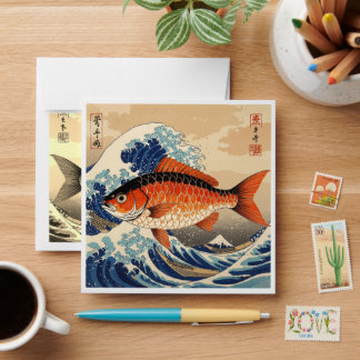 Eternal Catch: Traditional Japanese Gyotaku Fish Envelope