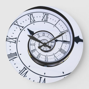 Eternal Clocks, White Spiral Roman Large Clock