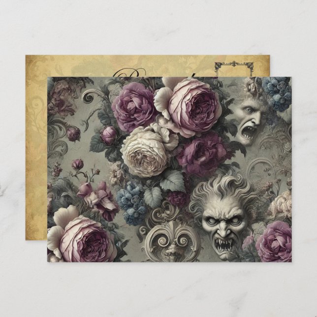 Eternal Conflicts – Gothic Victorian Holiday Postcard (Front/Back)