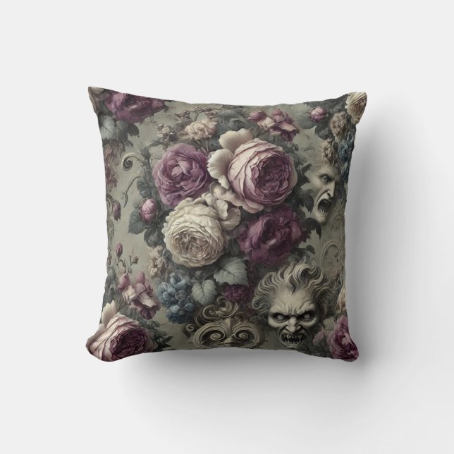 Eternal Conflicts – Gothic Victorian Throw Pillow (Front)