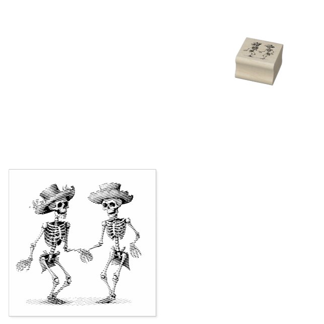 Eternal Dance Dia de los Muertos Calaveras Rubber Stamp (Stamped)