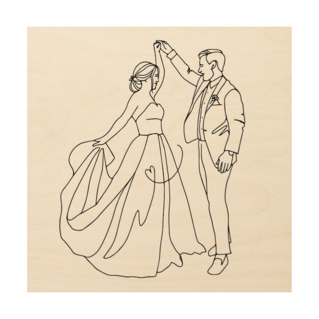 Eternal Dance – Minimalist Wedding Line Art (Front)