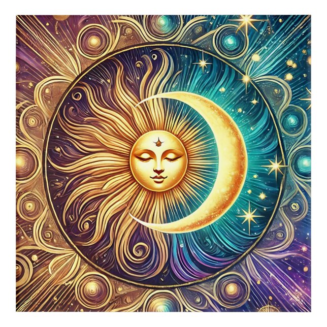 Eternal Dance of Sun and Moon Acrylic Print (Front)