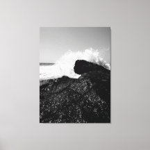 Eternal Dance of the Waves on Black Rocks