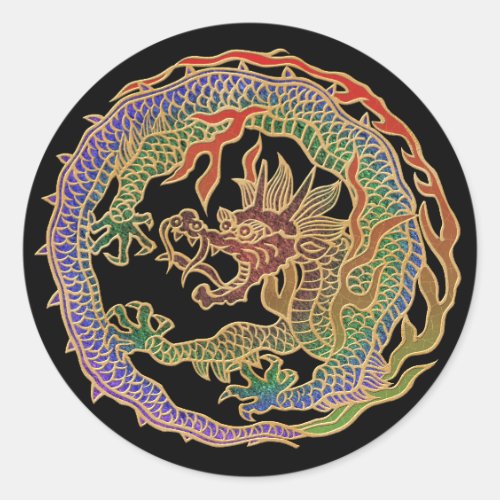 Eternal Dragon Circle Classic Round Sticker