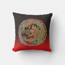 Eternal Dragon Circle Throw Pillow