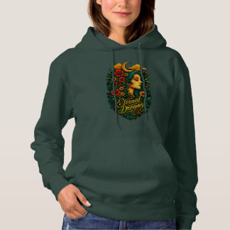 Eternal Dreams Moon Goddess Floral Art Hoodie
