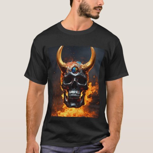 Eternal Echoes Skull Tattoo Black T_Shirt T_Shirt