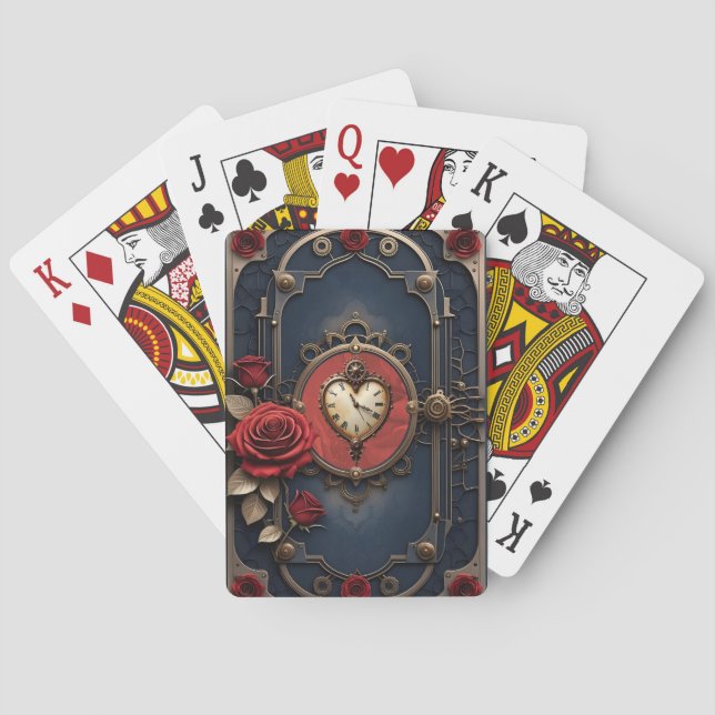 Eternal Elegance – Clockwork Heart Poker Cards (Back)