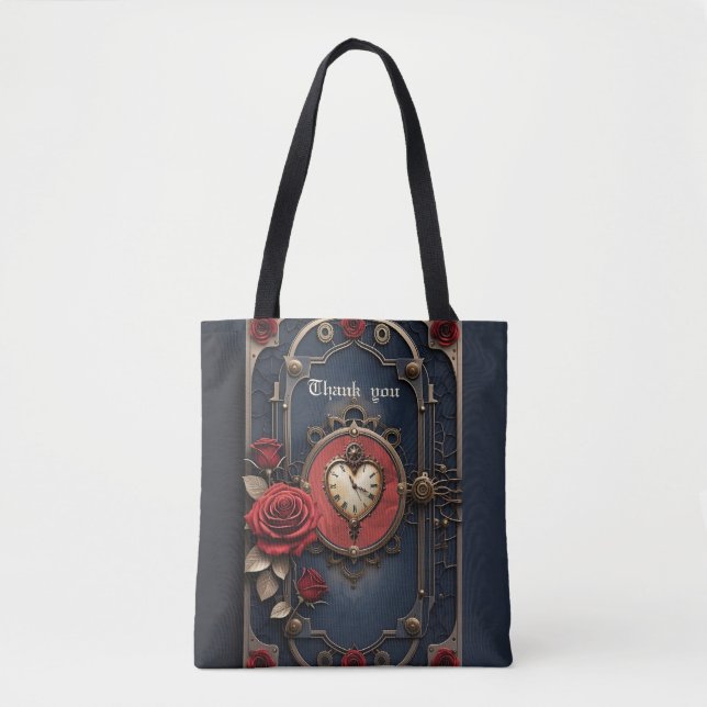 Eternal Elegance – Clockwork Heart Tote Bag (Front)