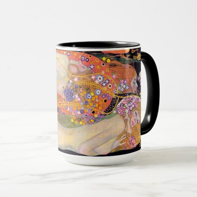 Eternal Elegance: Gustav Klimt's Water Serpents II Mug (Front Right)