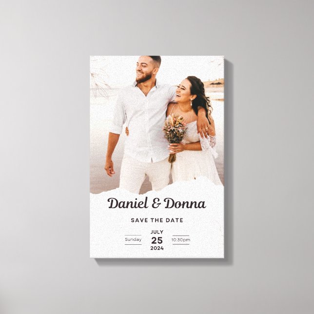 Eternal Elegance: Unveiling Our Wedding Invitation Canvas Print (Front)