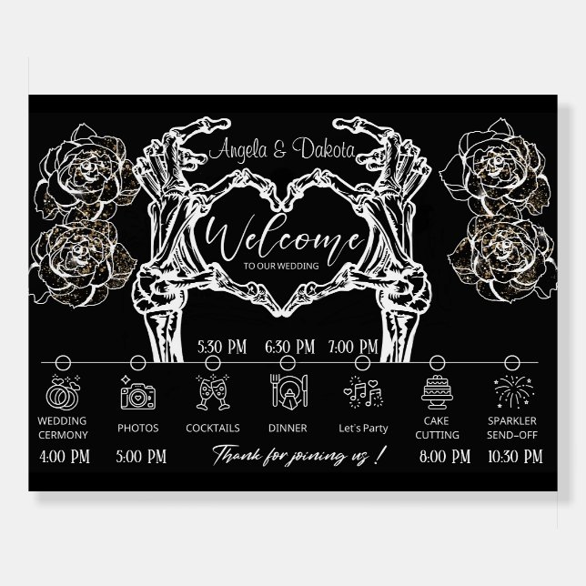 Eternal Elegance Wedding Timeline Foam Board (Front)