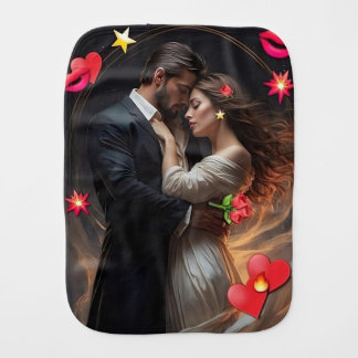 Eternal Embrace – Romantic Couple Wall Art Passio Baby Burp Cloth