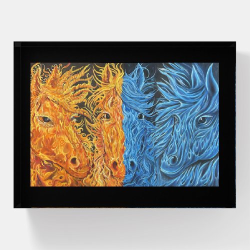 Eternal Equilibrium_ Horses_Twin Flame Art_ Paperweight