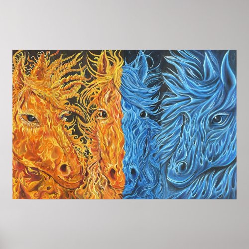 Eternal Equilibrium_Horses_Twin Flame Art_ Poster