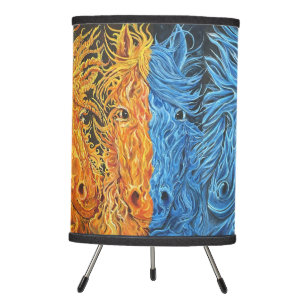 Eternal Equilibrium- Horses- Twin Flame  Tripod Lamp