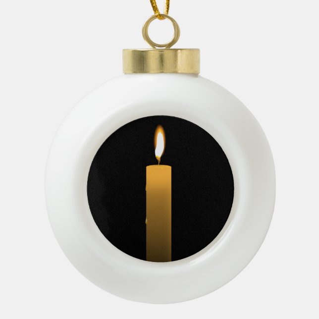 Eternal Flame Ceramic Ball Christmas Ornament (Front)