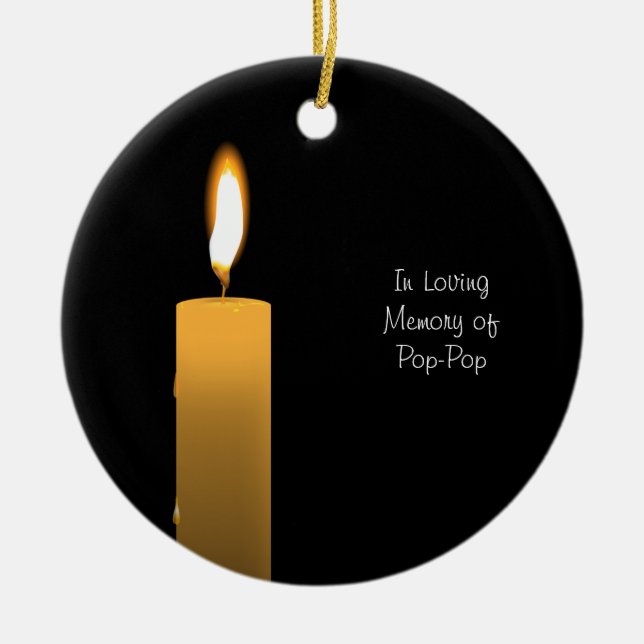 Eternal Flame Custom In Memory Ceramic Ornament (Front)