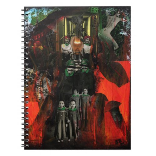 Eternal Flame Fire Twins Surrealist Collage Art Notebook