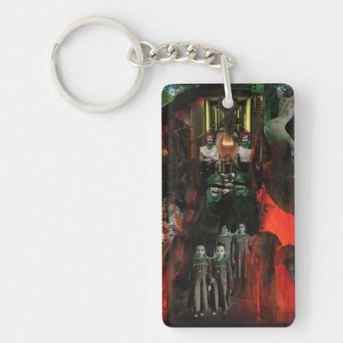 Eternal Flame Mix Media Goth Art Acrylic Keychain