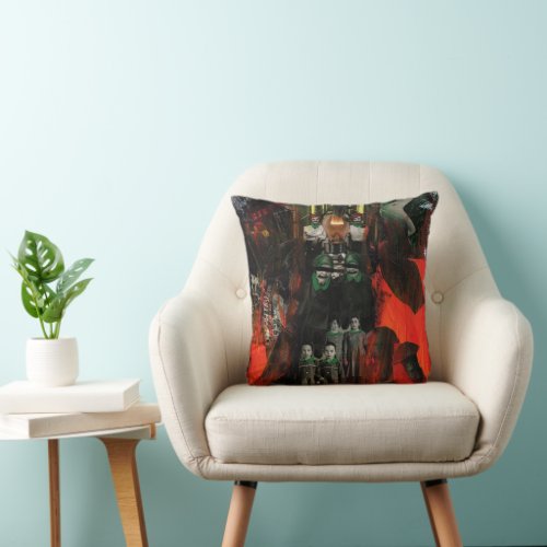 Eternal Flame Mix Media Goth Horror Surreal Art Throw Pillow