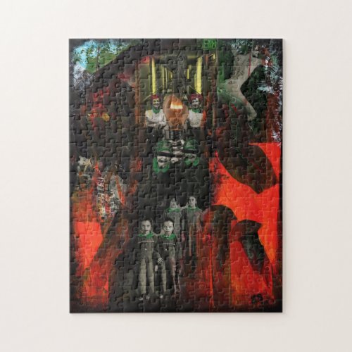 Eternal Flame Mixed Media Horror Goth Original Art Jigsaw Puzzle