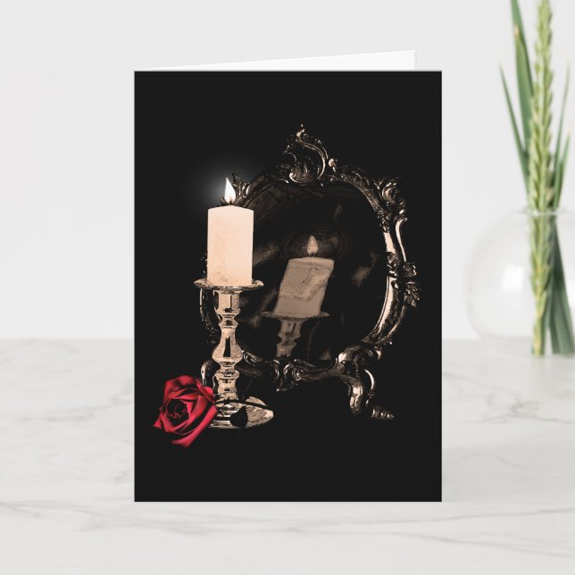 Eternal Flame Rose Gothic Valentine's Day Card (Front)