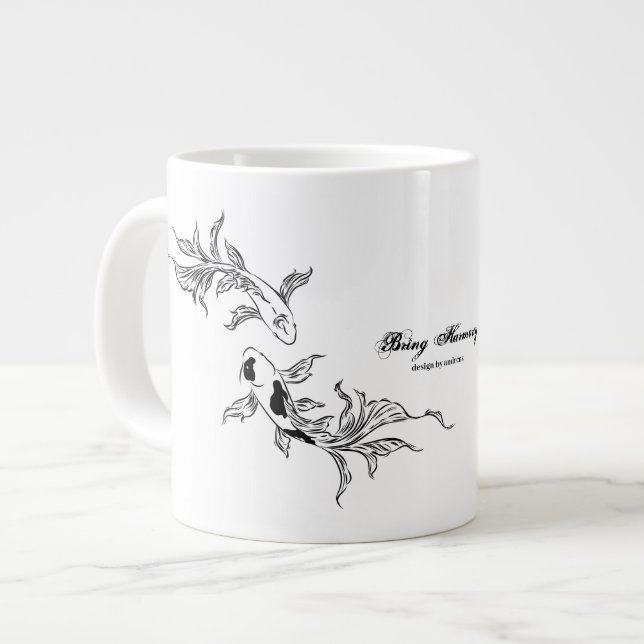 Eternal Flow Koi Art Giant Coffee Mug (Front Left)