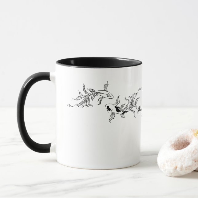 Eternal Flow Koi Art Mug (With Donut)