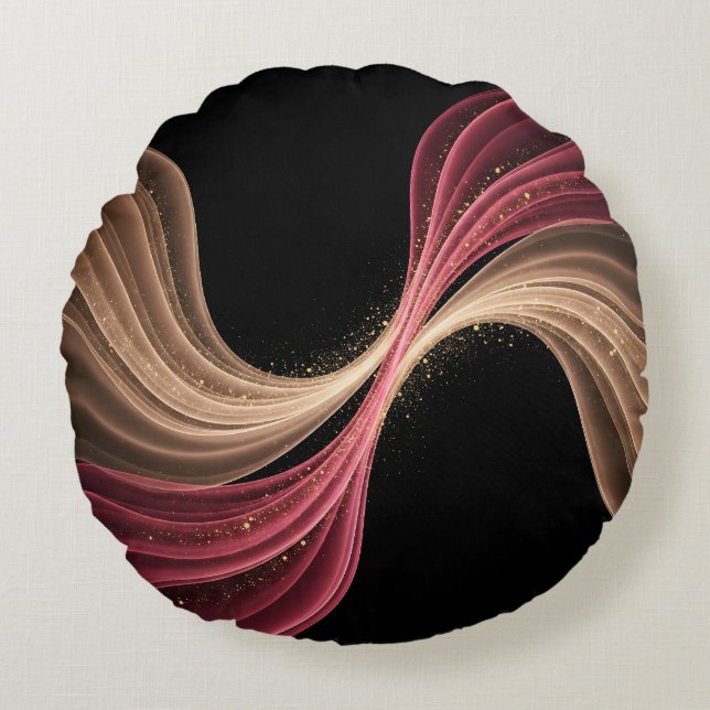 Eternal Flow of Love — Abstract Romantic Art Round Pillow (Front)