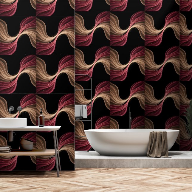 Eternal Flow of Love — Abstract Romantic Art Wallpaper (Bathroom)