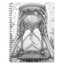 Eternal Flow Vintage Hourglass Ink Sketch Notebook