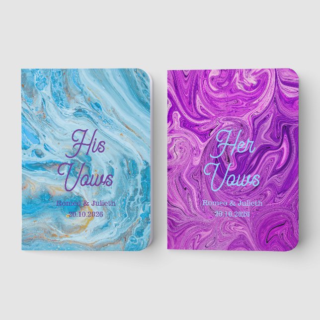 Eternal Fluidity Marble Wedding Vow Notebook (Front)