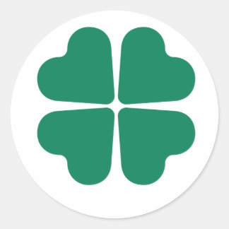 Eternal Fortune: Four-Leaf Design Classic Round Sticker