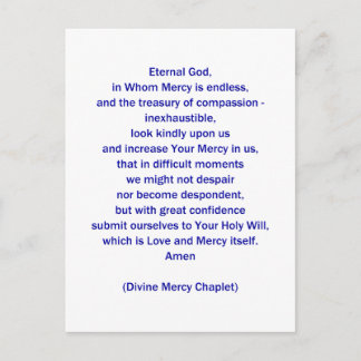 Eternal God in Whom Mercy is Endless... Postcard