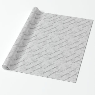 Eternal Gothic Cherry Blossom White and Gray Wrapping Paper
