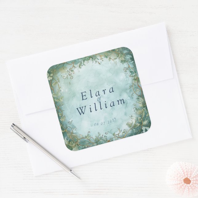 Eternal Grace Elven Wedding  Square Sticker (Envelope)