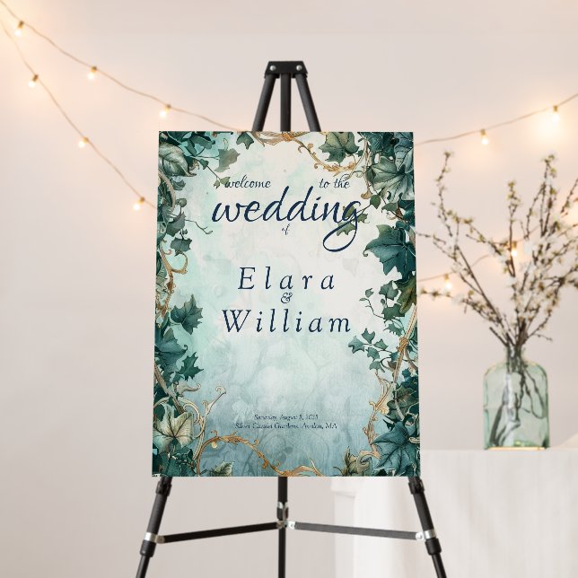 Eternal Grace Elven Wedding Welcome Sign (In Situ (Stand))