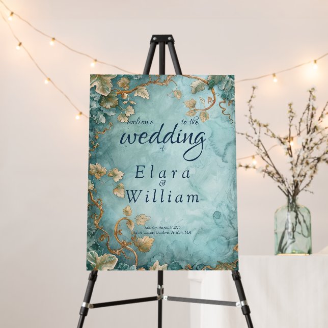 Eternal Grace Elven Wedding Welcome Sign (In Situ (Stand))