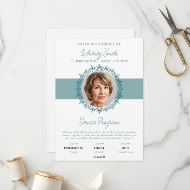 Eternal Grace Memorial Service Program (Front/Back In Situ)