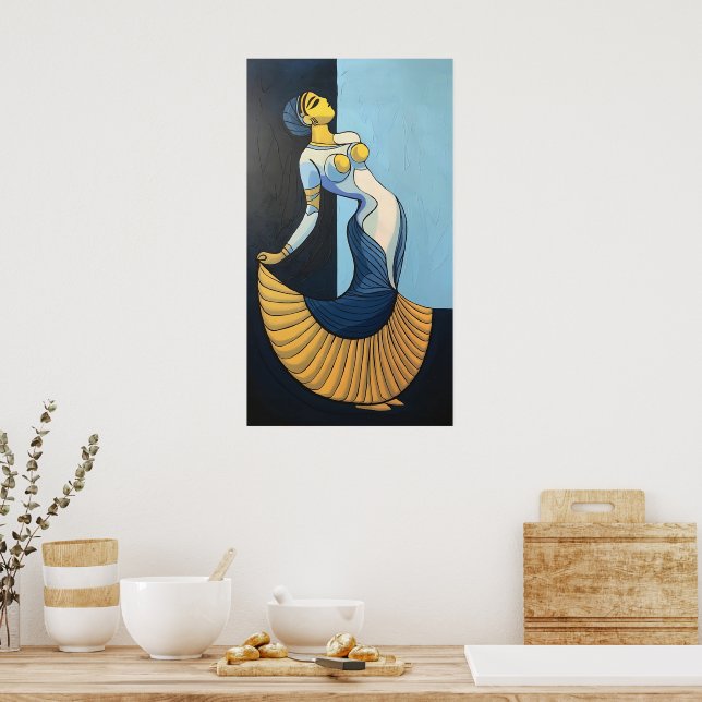  Eternal Grace: Modern Muse in Traditional Form Poster (Kitchen)