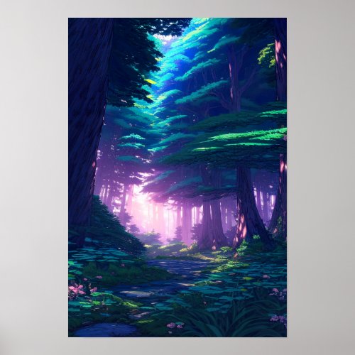 Eternal Greenery Anime forest Poster