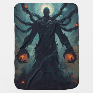 Eternal Guardian of Flames Dark Fantasy Baby Blanket