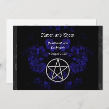 Eternal Handfasting/wedding Pentacle Blue Ste Invitation by WellWritWitch at Zazzle